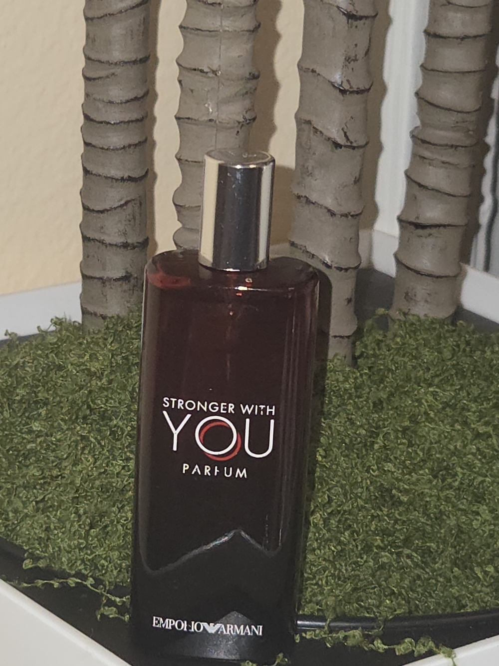 Emporio Armani Stronger With You Parfum - Deep Burgundy Bottle with Silver Cap